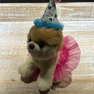 Gund Plush Dog with Party Hat and Pink Tutu